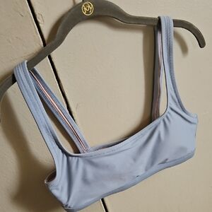 Madewell Light Blue Bralette Bikini Top with Contrast Straps